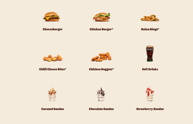 Burger kings Meals Menu