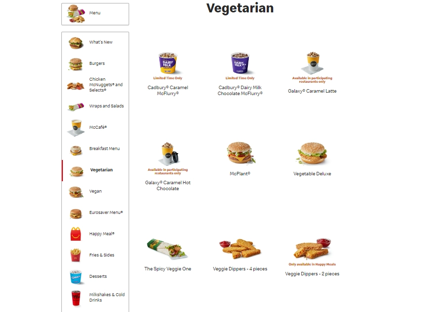 Menu and prices 2024 for mcdonald's