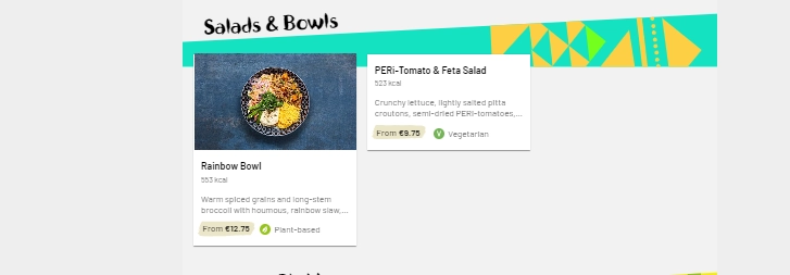 Nando’s Salads & Bowls Menu