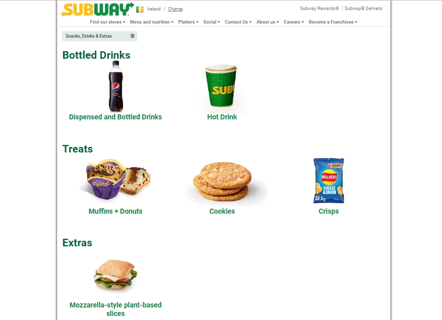 Subway Cookies Menu